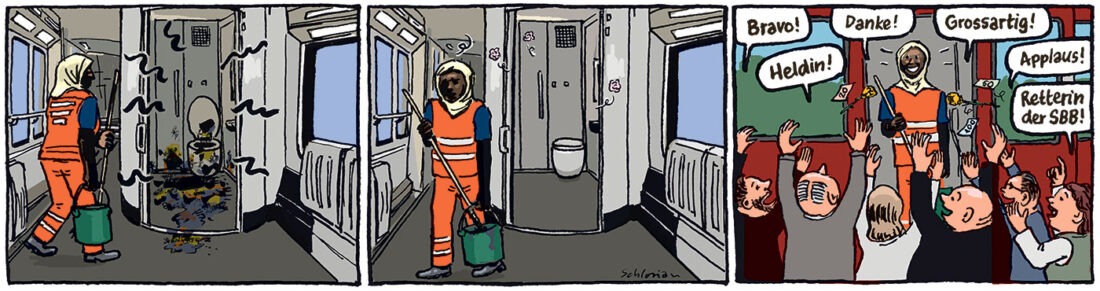 Comicstrips öffentlicher Verkehr