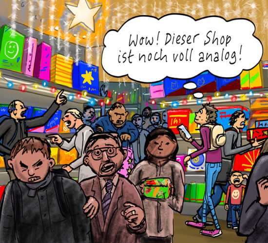 Dieser Shop ist noch voll analog!