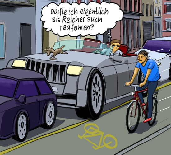 Dürfte ich eigentlich als Reicher auch radfahren?